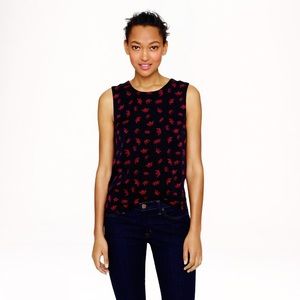 New J Crew Piamita Loulou shell in crown print.